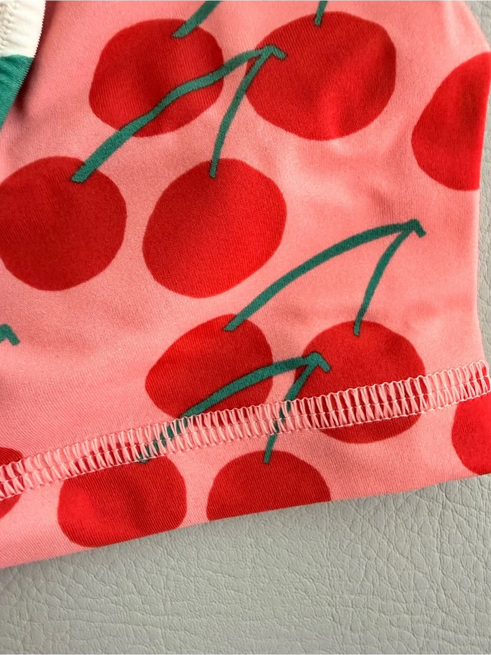 Hanna Andersson Summer Cherries Rashguard & Skirted Bikini Bottom Set 3T - NEW